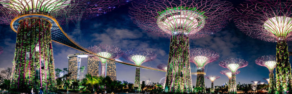 Тропический парк "Сады у залива" (Gardens by the Bay) в Сингапуре